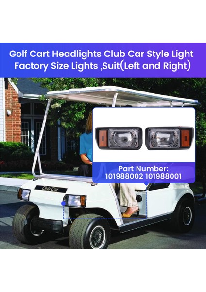 Golf Sepeti Farlar Kulüp Araba Stili Işık Fabrika Boyutu Ds, Suit (Sol ve Sağ) (Yurt Dışından) fırsatları