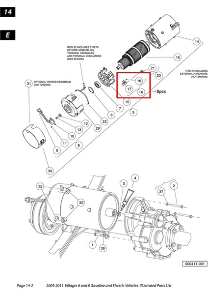 Golf Sepeti Kiti Fırçası 3.7hp, Fırça Motoru 102938601 Clubcar L6 L8&#39;e Uyuyor (Yurt Dışından) indirimleri