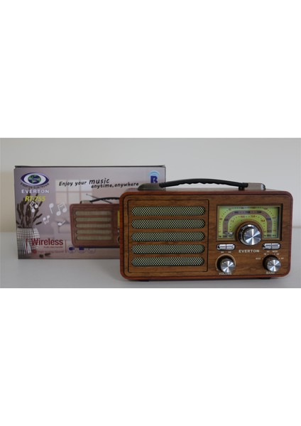 RT-755 Bluetooth Fm-Usb-Tf-Aux Şarjlı Nostaljik Radyo