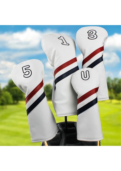 4pcs Golf Kulübü Kapağı, Numara Baskı Golf Kulübü Kapağı, Pu Su Geçirmez Kulüp Koruyucu Kapak 1+3+5+U Numarası (Yurt Dışından) fiyatları