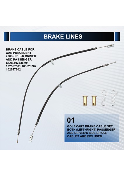 Kulüp Otomobili Için Fren Kablosu 2008, L+R Sürücü ve Yolcu Tarafı, 103528701 102557501 103528702 102557502 (Yurt Dışından) fırsatları