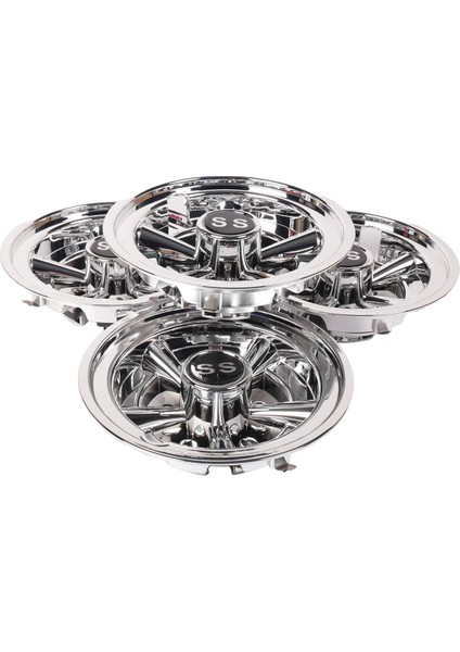 4pcs Golf Arabası Ss Hub Kapak Ezgo Kulübü Arabası Yamaha Hub Kapakları 8 Inç Krom Gümüş Kaplama Hubcaps (Yurt Dışından)