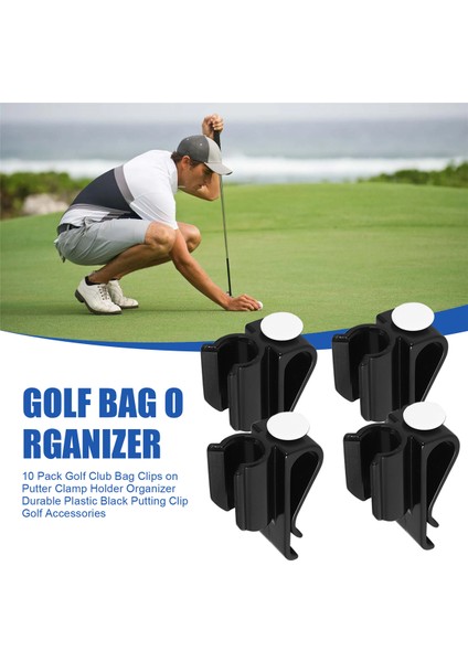 10 Paket Golf Kulübü Çanta Klipleri Atıcı Kelepçesi Tutucu Düzenleyicisi Dayanıklı Plastik Siyah Koyma Klipsli Golf Aksesuarları (Yurt Dışından) fırsatları