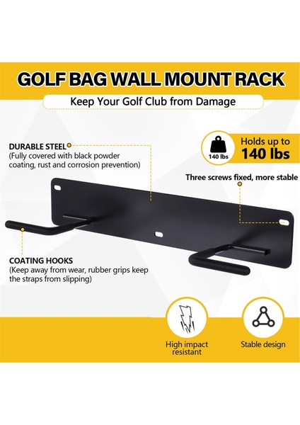 Duvar Mount Golf Çanta Organizer Golf Çanta Depolama Rafı Garaj Golf Çanta Tutucu Kanca Golf Çanta Askıları (Yurt Dışından) indirimleri
