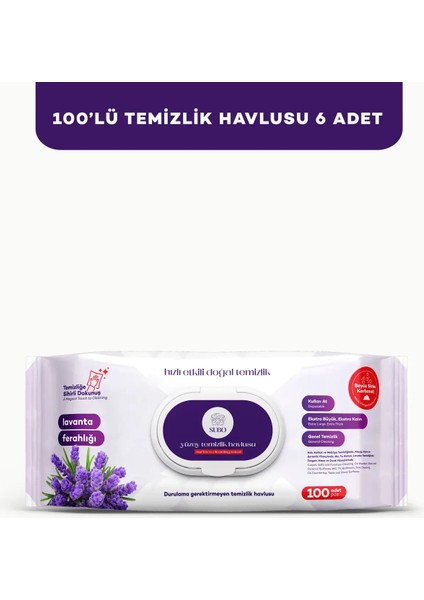 Yüzey Temizlik Havlusu 100 'lü Lavanta Ferahlığı 6X100