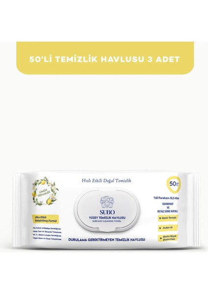 YÜZEY TEMİZLİK HAVLUSU 50 'Lİ LİMON 3X50