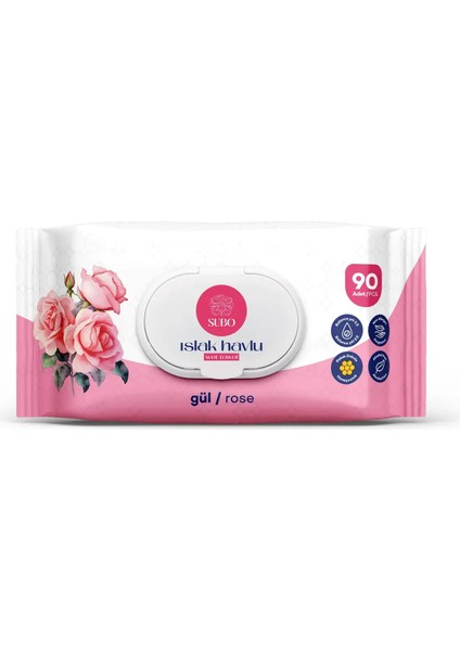 Islak Havlu 90 'li Gül 3X90 fiyatları