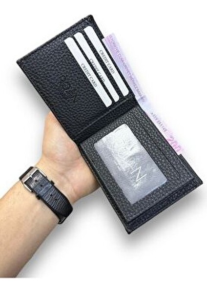 Vegan Deri Erkek Cüzdanı! 9 Kart Cebi, Şeffaf Kimlik Bölümleri Kâğıt Para Cebi fiyatları