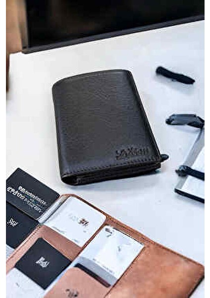 Deri Klasik Siyah Cüzdan Şık Tasarım ve Kartlık Bölmeli 12cm x 9cm Erkekler İçin indirimleri