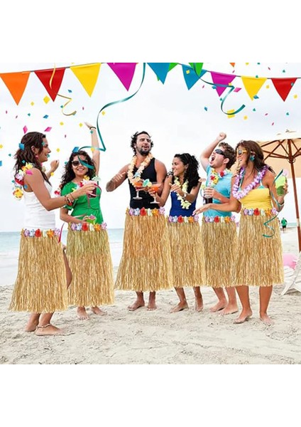 Hawaii Tarzı Hula Eteği - 60 cm Hasır Natural Etek fırsatları