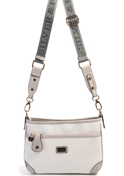 Beyaz - A.gri SP1160 Kadın Çapraz Çanta