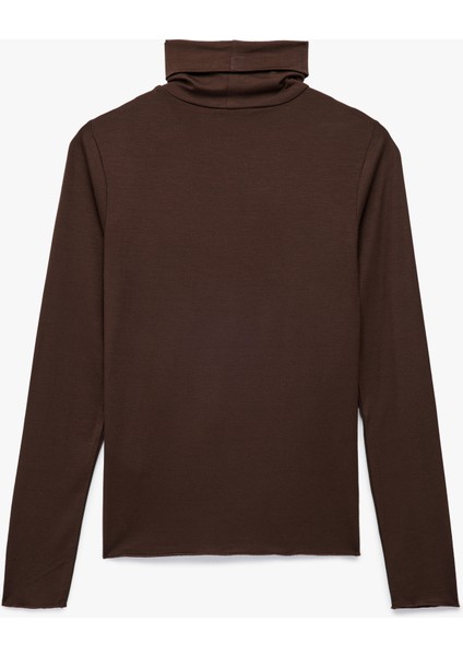 Slim Fit Viskon Kumaş Uzun Kollu Balıkçı Yaka Tişört fiyatları