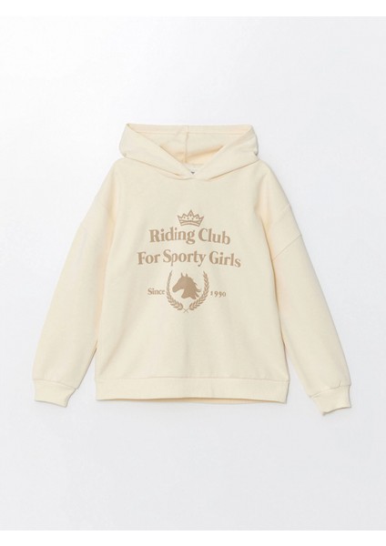 Lcw Kids Bej Kapüşonlu Kız Çocuk Kalın Sweatshirt modelleri
