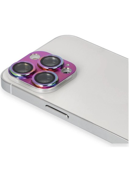 iPhone 13 Pro Max Pers Alüminyum Kamera Lens - RAINBOW-(5796) - MCT3089-2734