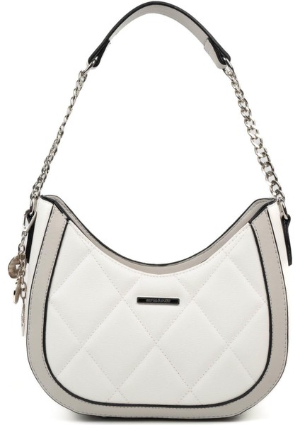 Beyaz - A.gri SP1168 Kadın Omuz Çantası