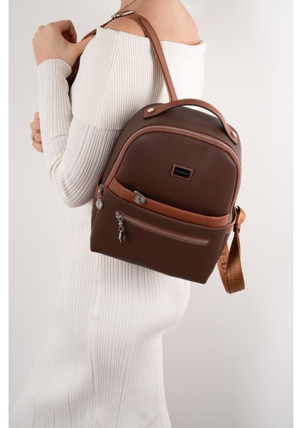 Kahve - Taba SP1061 Kadın Sırt Çantası