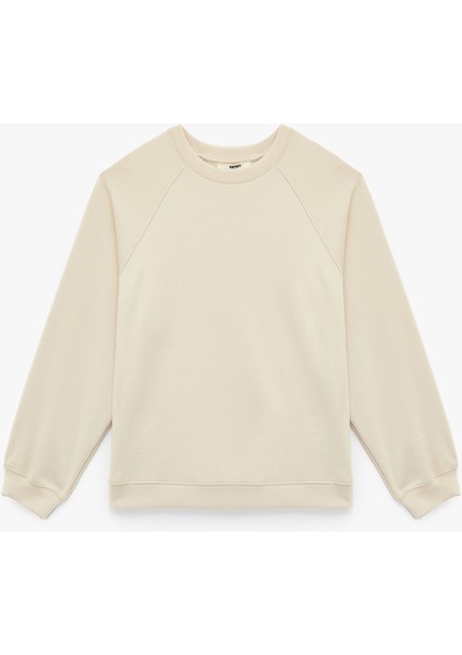 Scuba Kumaş Uzun Kollu Bisiklet Yaka Basic Sweatshirt modelleri