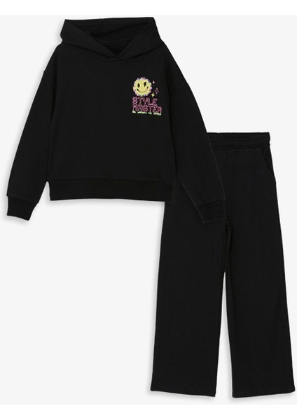 Lcw Kids Siyah Kapüşonlu Kız Çocuk Eşofman Takım modelleri
