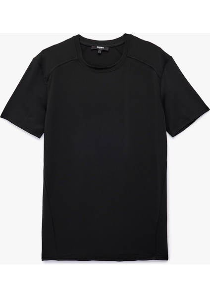 Bisiklet Yaka Regular Fit Dikiş Detaylı Kısa Kollu Spor Tişört