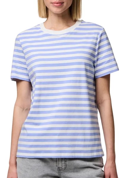 Pieces 17140802 0 Yaka Kadin Body - Mavi Cizgili fiyatları