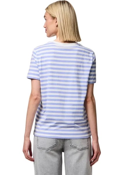 Pieces 17140802 0 Yaka Kadin Body - Mavi Cizgili modelleri