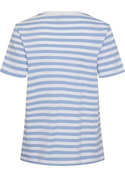 Pieces 17140802 0 Yaka Kadin Body - Mavi Cizgili indirimleri