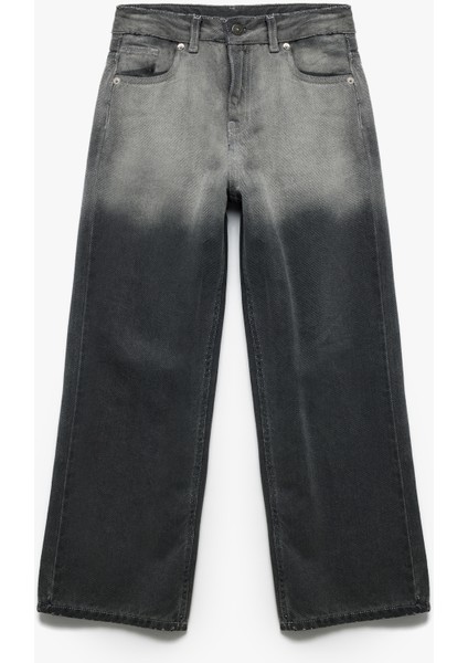 Pamuklu Cepli Wide Leg Jean Pantolon fırsatları