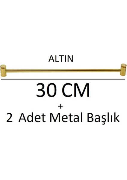 Altın Sarısı Metal Briz Çubuğu 1 Adet + Başlıkları