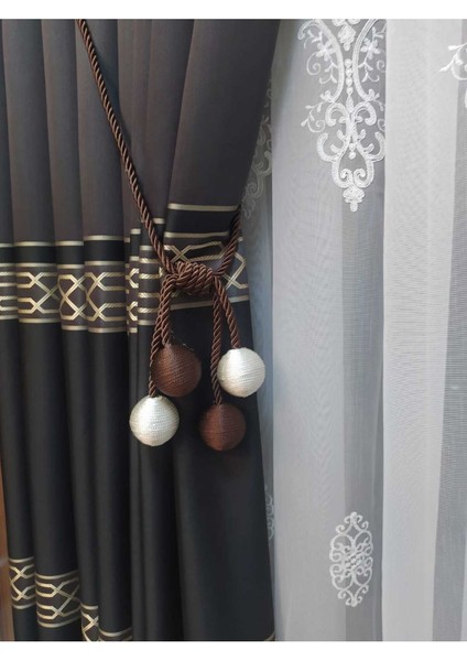 Fon Perde Toplama Aparatı Kornişe Takmatik Kahverengi Tavan Bağlama Aparatı Perde Aksesuarı fiyatları
