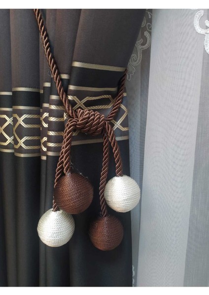 Fon Perde Toplama Aparatı Kornişe Takmatik Kahverengi Tavan Bağlama Aparatı Perde Aksesuarı modelleri