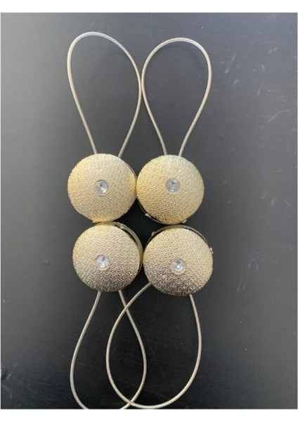 Perde Mandalı Gold Yuvarlak 4lü Paket Mıknatıslı Perde Toplayıcı Perde Aksesuar