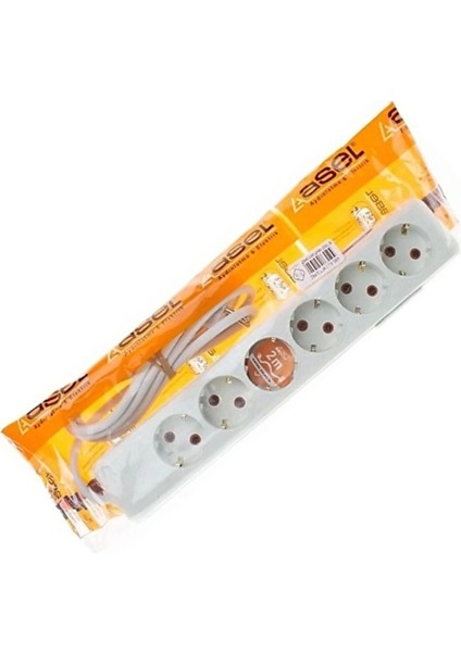 Asel 6'lı Topraklı Grup Priz 2mt