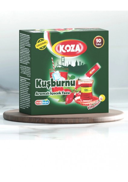 Koza Tek Içimlik Kuşburnu Aromalı Toz Içecek 50'li
