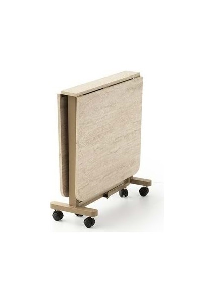 Mobilgen Beyaz 4 Adet Tabure Tekerlekli Katlanabilir Lizbon Masa Takımı modelleri