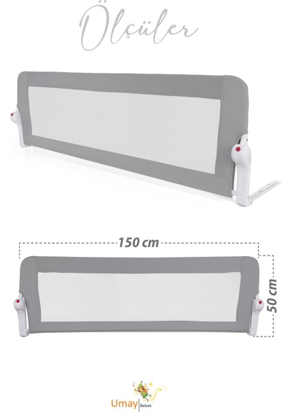 Umay Yatak Bariyeri, Yatak Korkuluğu, 150X50 cm modelleri