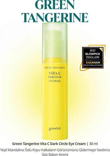 Tangerine Vita C Dark Circle Eye Cream - Yeşil Mandalina Özlü Aydınlatıcı Göz Kremi