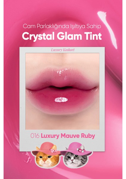 Yapışkanlık Hissi Vermeyen Yoğun Işıltılı Tint CLIO Crystal Glam Tint (16 Luxury Mauve Ruby) fiyatları