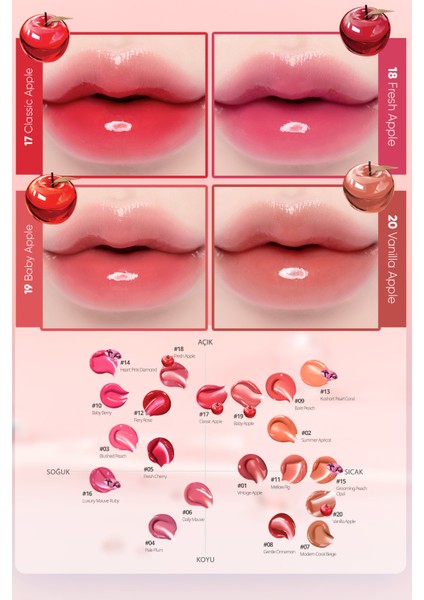 Yapışkanlık Hissi Vermeyen Yoğun Işıltılı Tint CLIO Crystal Glam Tint (07 Modern Coral Beige)