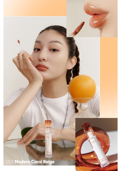 Yapışkanlık Hissi Vermeyen Yoğun Işıltılı Tint CLIO Crystal Glam Tint (07 Modern Coral Beige)