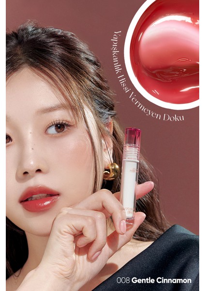 Yapışkanlık Hissi Vermeyen Yoğun Işıltılı Tint CLIO Crystal Glam Tint (08 Gentle Cinnamon)
