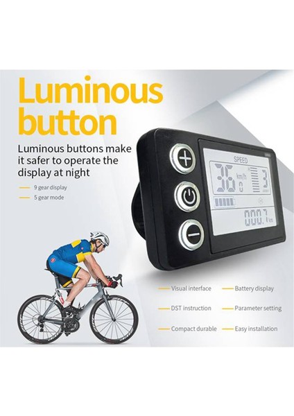 24V 36V 48V 60V Su Geçirmez LCD Ekran S866 Denetleyici Panel Gösterge Tablosu Elektrikli Scooter Için Elektrikli Bisiklet Ekranı 6pin (Yurt Dışından) fiyatları