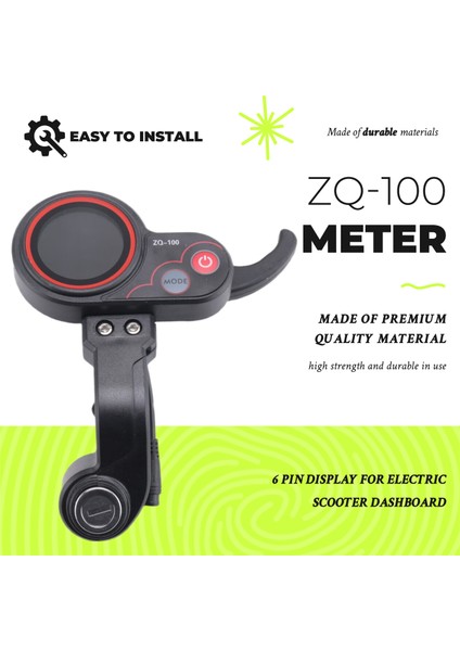 ZQ-100 Kilometre Metre Anahtar Hızlı Ayarlanabilir Elektrikli Scooter Metre 6 Pin Elektrikli Scooter Gösterge Tablosu (Yurt Dışından) fırsatları