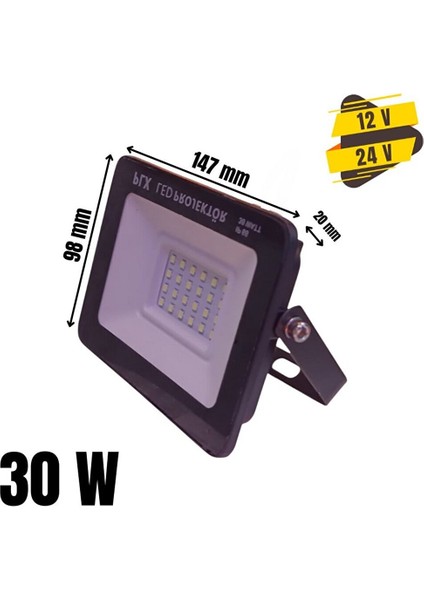 LED Projektör Su Geçirmez Dış Mekan Aydınlatma 30W – 12V/24V