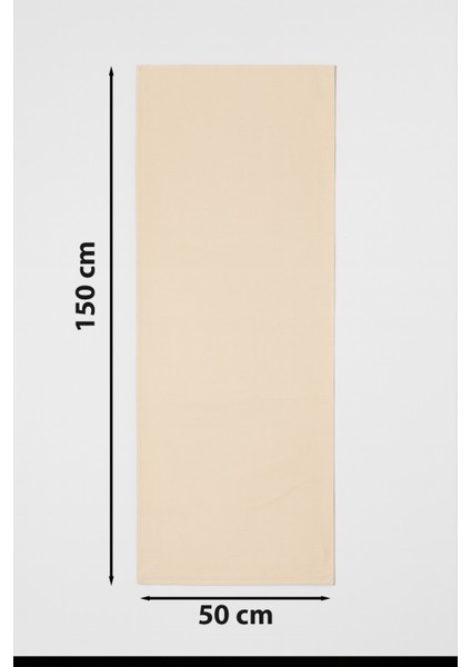 Krem Keten Şık Masa Runnerı 50X150 cm – Modern ve Zarif Masa Örtüsü Runner