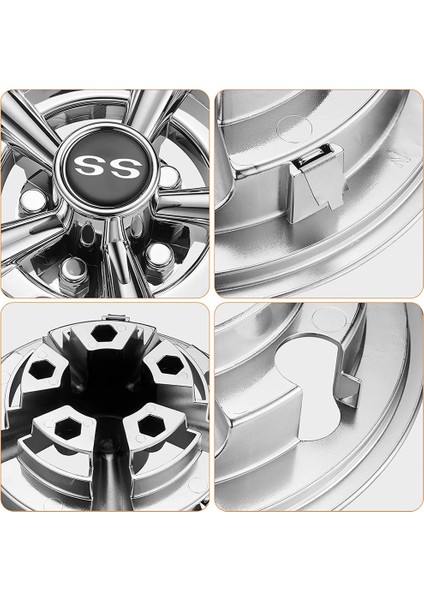 4pcs Golf Sepet Hubcaps, 8 Inç Ss Chrome Golf Sepet Hub Kapakları, Parlak Tekerlek Yamaha, Ezgo, Club Araba Golf Sepeti Için Hublajlar Kapakları (Yurt Dışından) fiyatları