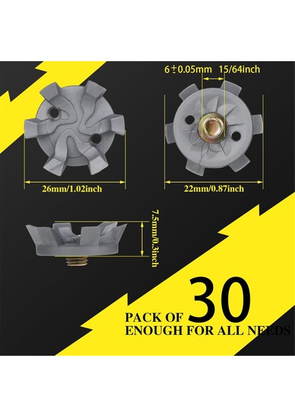 Golf Sivri Seti 30 Adet Içerir Golf Kelepçeleri Yedek Golf Kelepçeleri Salınık Metal Iplik Vidası 6 mm Dia Golf Spike (Yurt Dışından) fiyatları