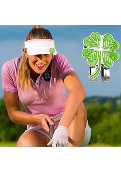 Golf Şapka Klibi, Manyetik Çıkarılabilir Şapka Klipli Dört Yapraklı, Mark Ball Mark Hediye (Yurt Dışından) modelleri