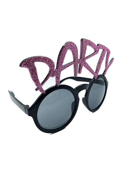 Party Yazılı Simli Pembe Renk Parti Gözlüğü 15X7 cm fiyatları