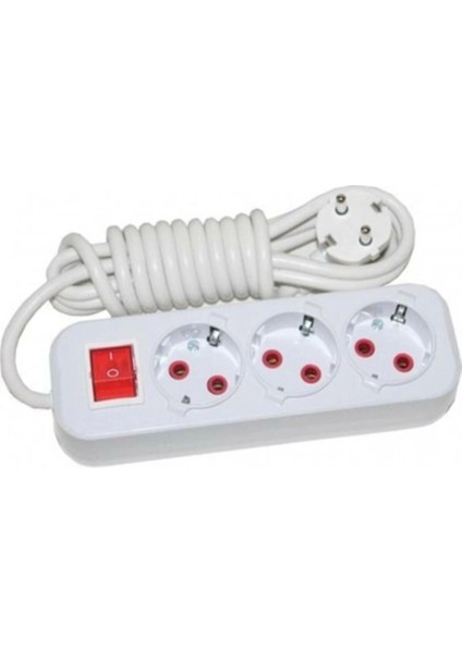 Asel Priz 3 Lü 5 mt Anahtarlı