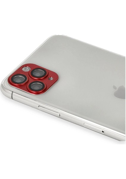 iPhone 11 Pro Max Pers Alüminyum Kamera Lens - KIRMIZI-(5796) - MCT7308-3709 modelleri